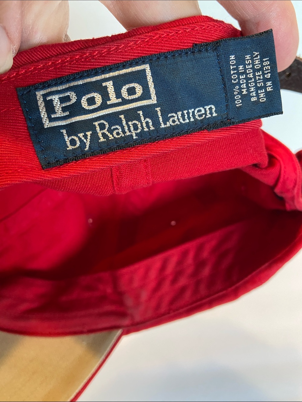 Polo Ralph Lauren Cap Spell Out Logo Golf Beach Baseball Red Navy Horse O/S - Picture 8 of 10